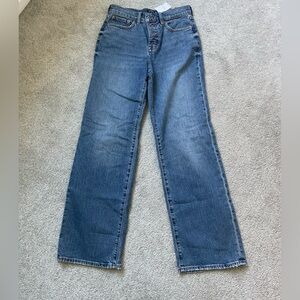 J crew factory never worn/ tags on wide leg but not super wide! Button fly